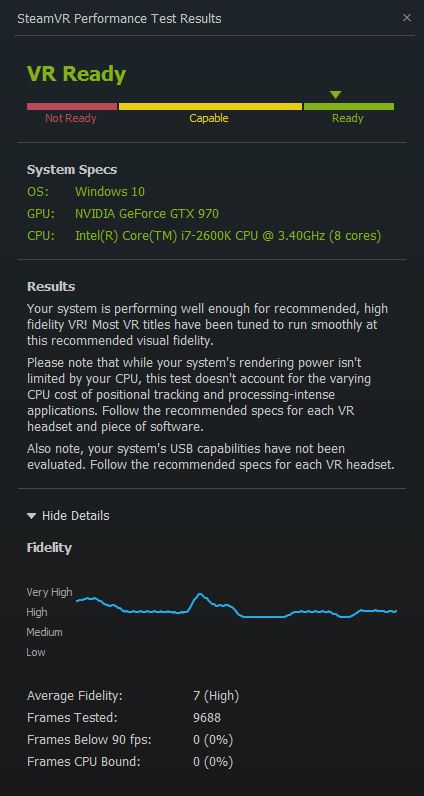 Johns PC Vive Test Results