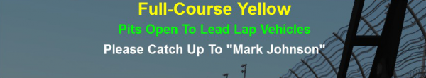 If someone else gets the “Lucky Dog”, you will also be alerted by the LSI screen to allow them to pass. Important: If you yourself cause the yellow flag and would have received a “Lucky Dog” based on your place in the standings, no one will receive a Lucky Dog in this caution period. Phase 6 – Second lap of caution: Pits are open to lead lap cars Depending on the track, shortly before the second lap of caution starts pits will open to all lead lap cars. What does this mean exactly? It means that if any car in the standings is one full lap up on you (+1), then you are not allowed to pit yet.