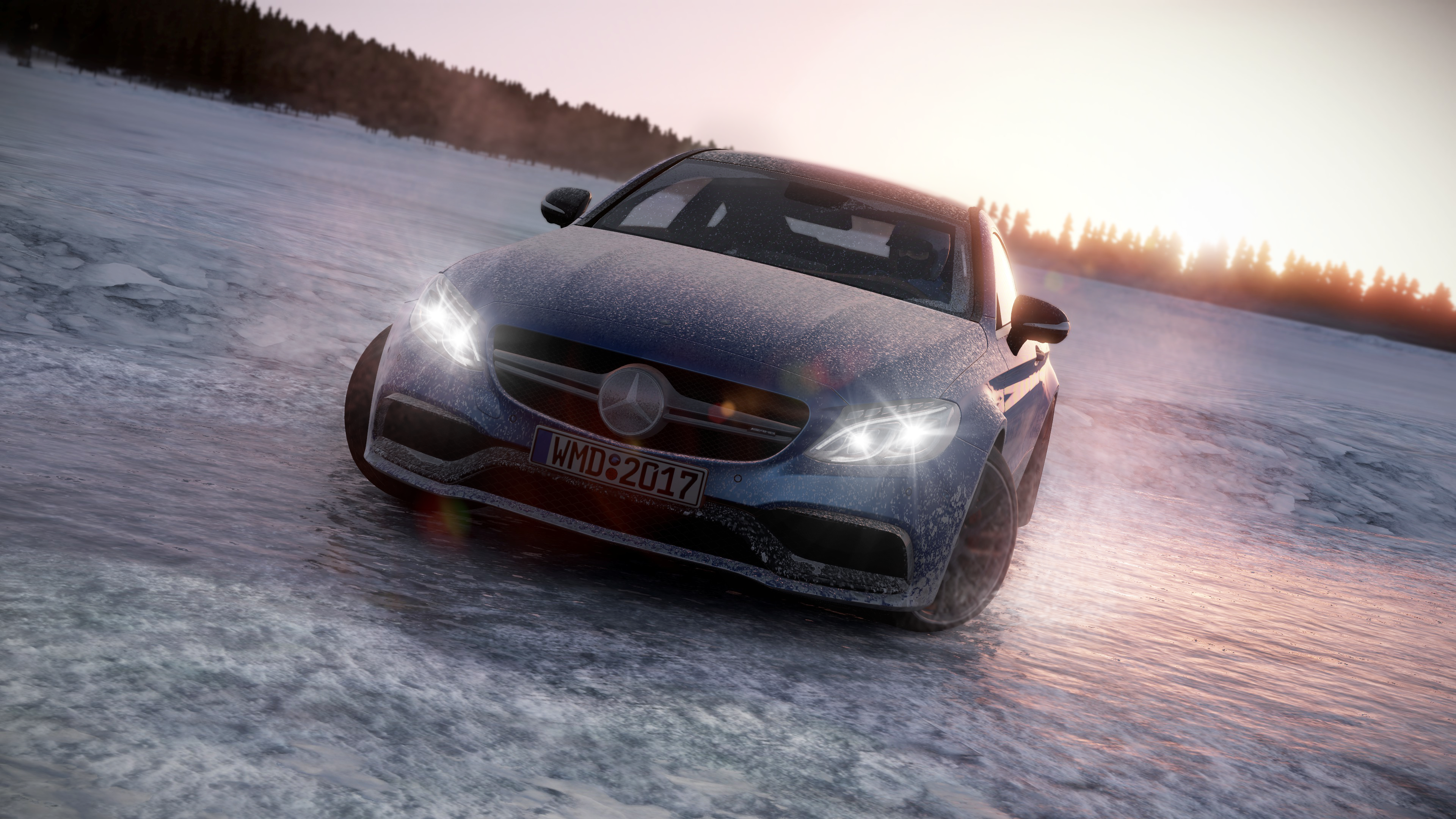 Project CARS 2 Mercedes C63 snow