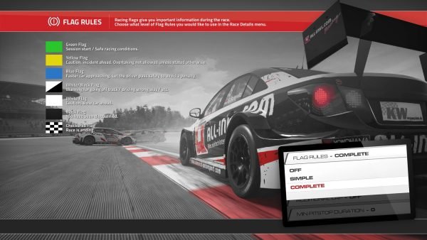 RaceRoom flag rule modes