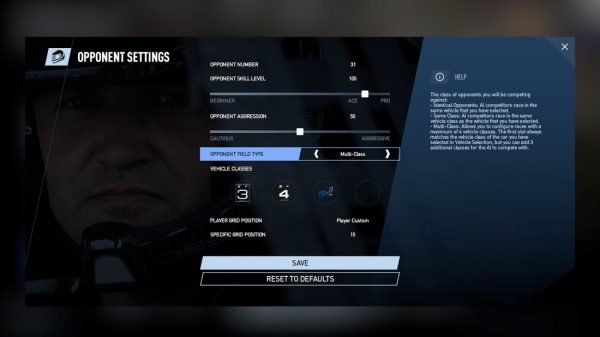 Project CARS 2 Opponent Settings