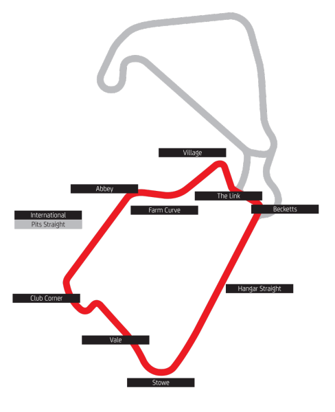 Silverstone International Circuit track map