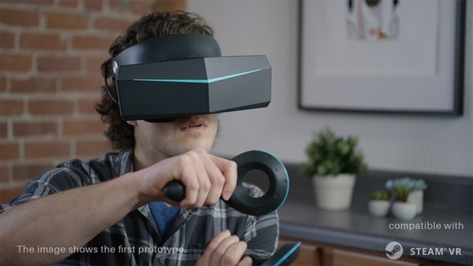 Pimax 8K virtual reality headset in motion