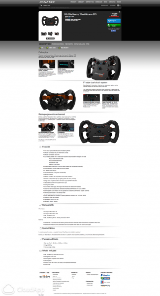Fanatec McLaren GT rim product page screenshot