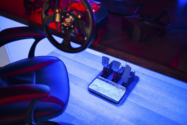 FeelVR pedals under desk