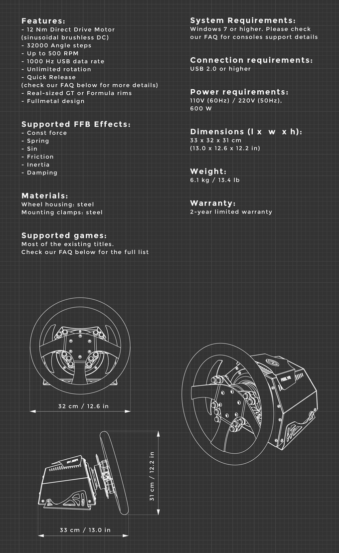 FeelVR wheel specs