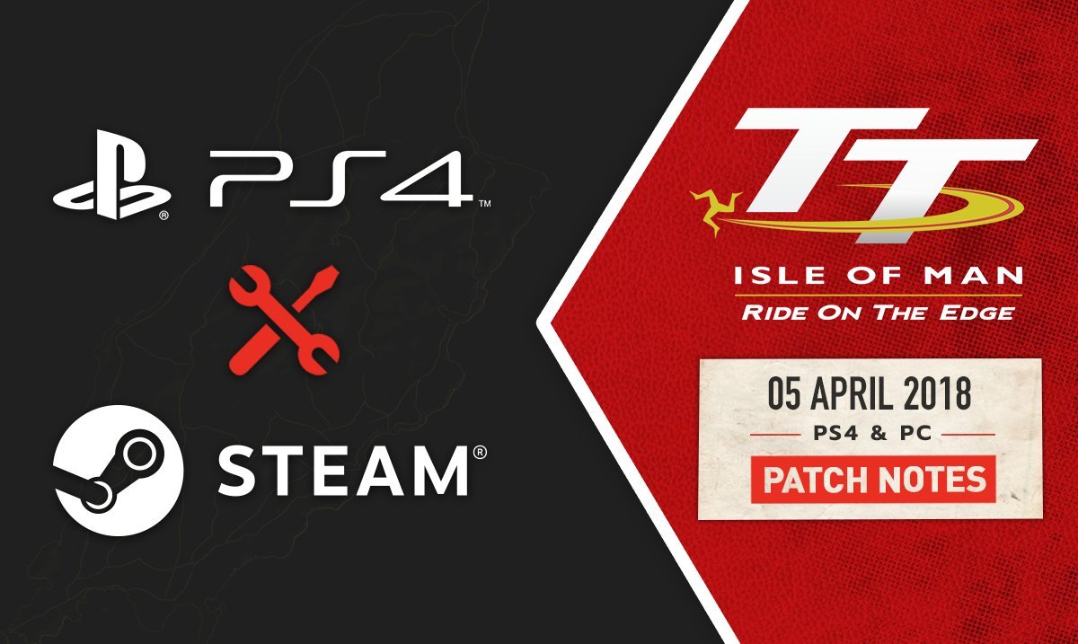 TT Isle of Man the Game PC and PS4 patch banner