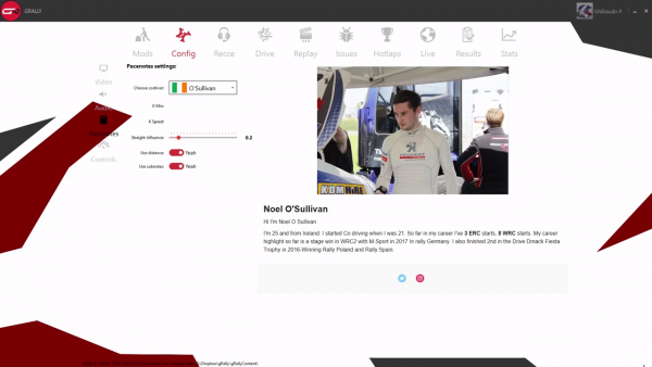 gRally co-driver Noel O'Sullivan