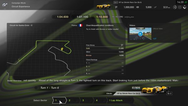 Gran Turismo Sport August Update Circuit Experience Circuit de Sainte-Croix C