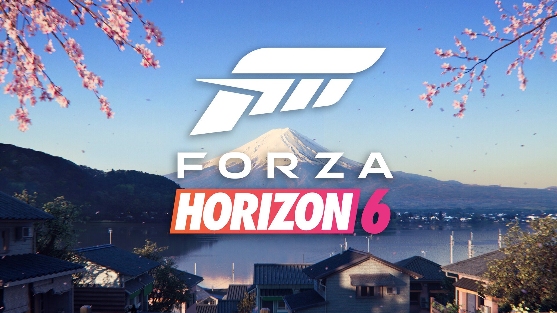 Forza Horizon 6 logo over a Japanese landscape with Mount Fuji in the background