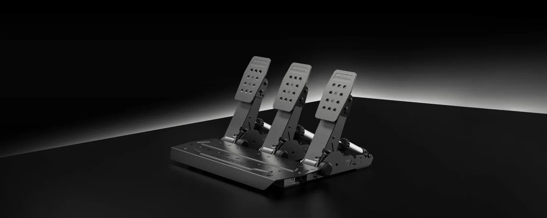 MOZA SRP2 pedals overview showing entry level load cell sim racing pedal set