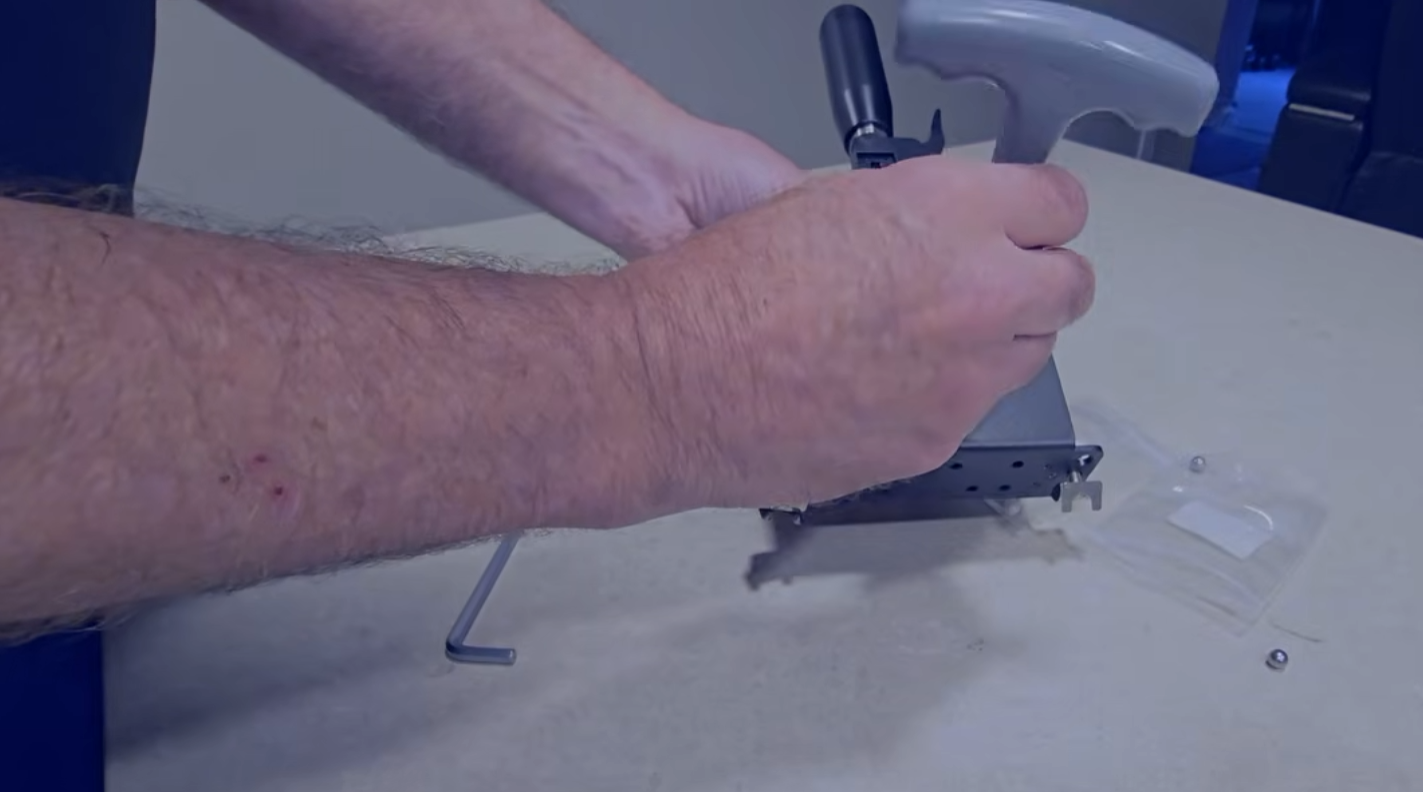 Adjusting shift tension on the SimNet SSQ-1 with a hex wrench